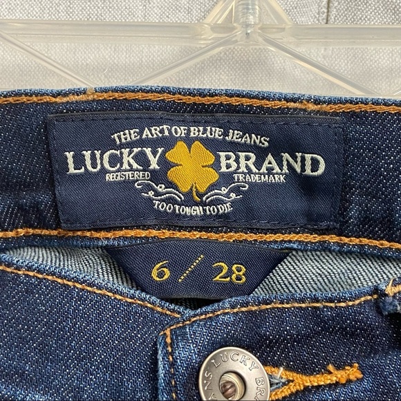 LUCKY BRAND / Sweet N Straight Crop Dark Washed Denim Jeans Size 6/28 - Picture 4 of 15